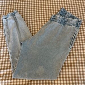 Z Supply Women’s Light Wash Elastic-Waist Denim Joggers